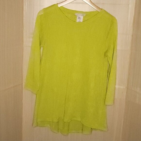 Philosophy Lime Green Stretchy Soft Tunic Top Small - Picture 1 of 5